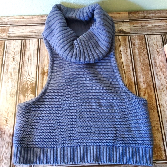 One Teaspoon Cowel Sweater Med Racer back grey blue.